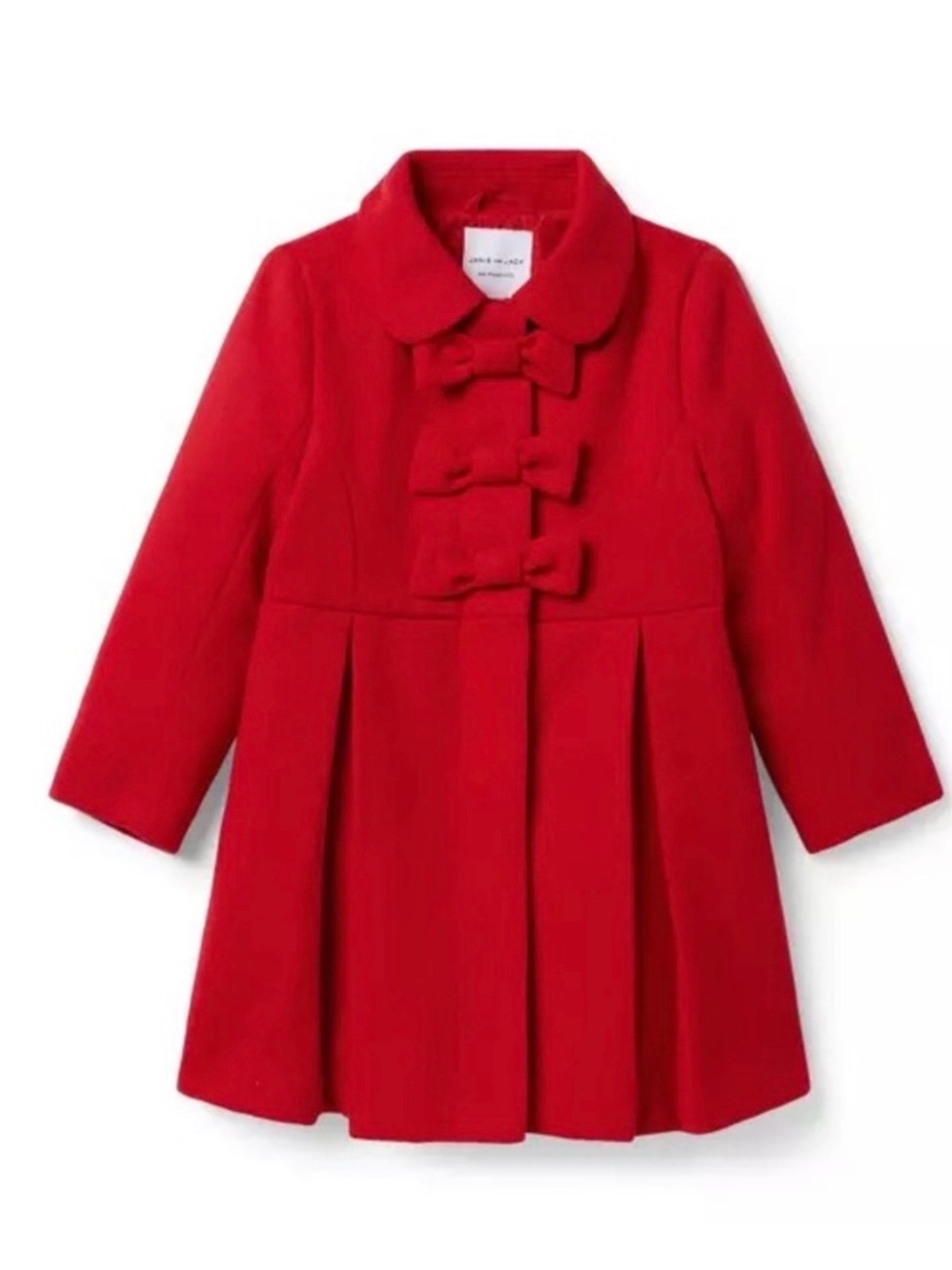 Janie and Jack Girls Red Bow Dress Coat Size 2T Holiday Christmas